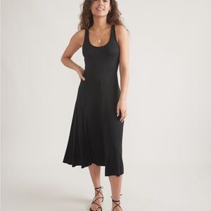 Marine Layer Black Scoop Neck Midi Dress